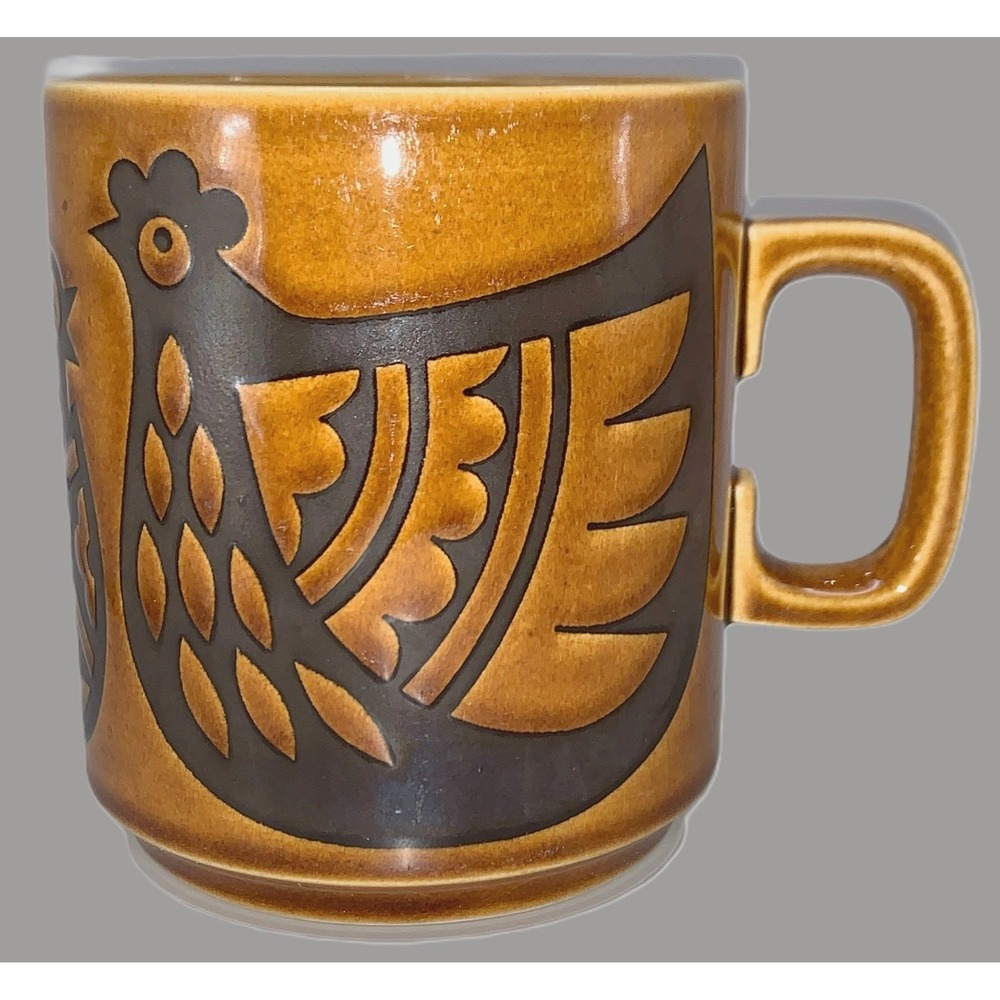 HORNSEA England Hens Chickens Hatch Egg Chick Mug Cup Clappison Pottery 70s Read
